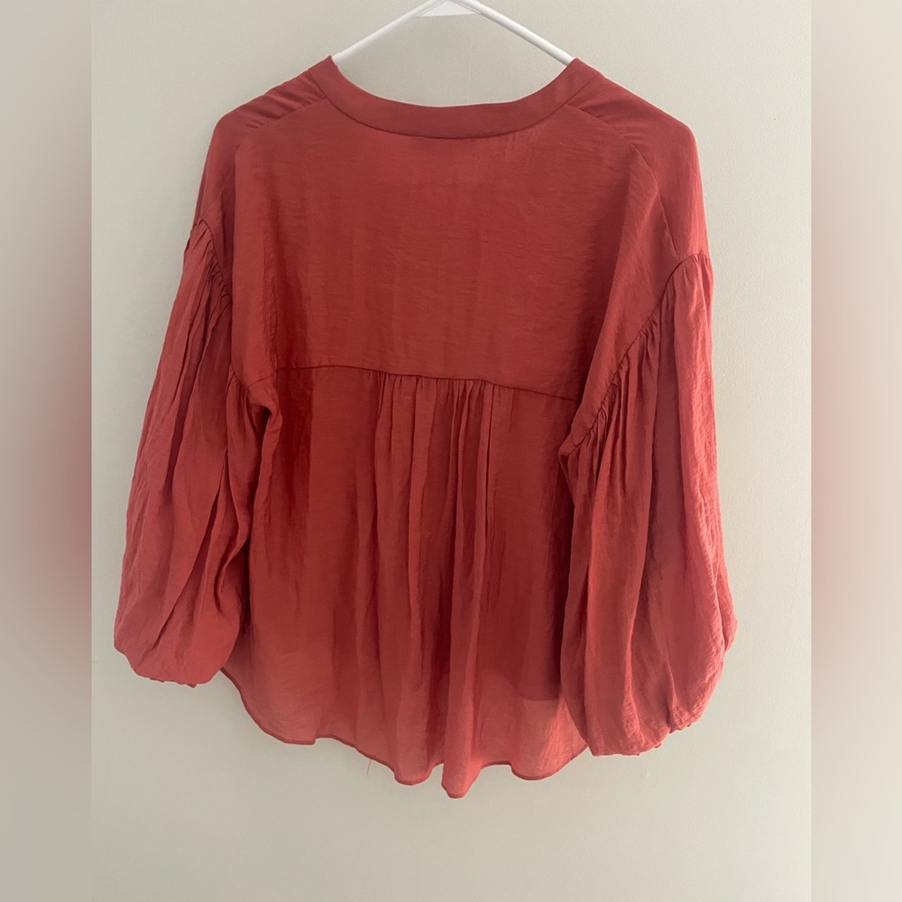 Puff Sleeve Button-Down Blouse - image 4